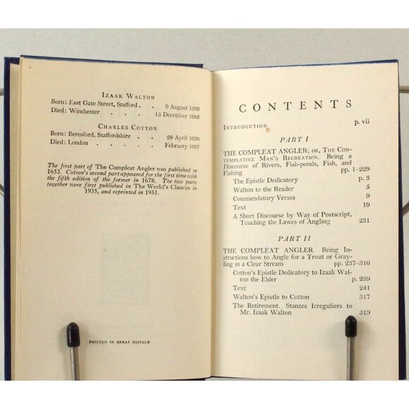 The Compleat Angler by Walton & Cotton, World's Classics Fishing Book Complete - Picture 5 of 10
